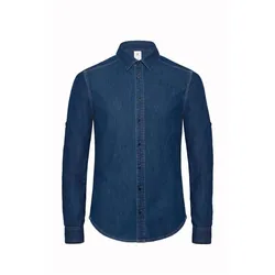 B&C Herren Denim Twill Hemd langarm DNM Vision SMD85 deep blue denim XL (43/44)