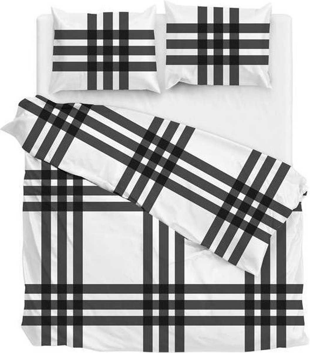 Zo! Home Square Dekbedovertrek Flanel Litsjumeaux XL - 260x200/220 cm - Grey