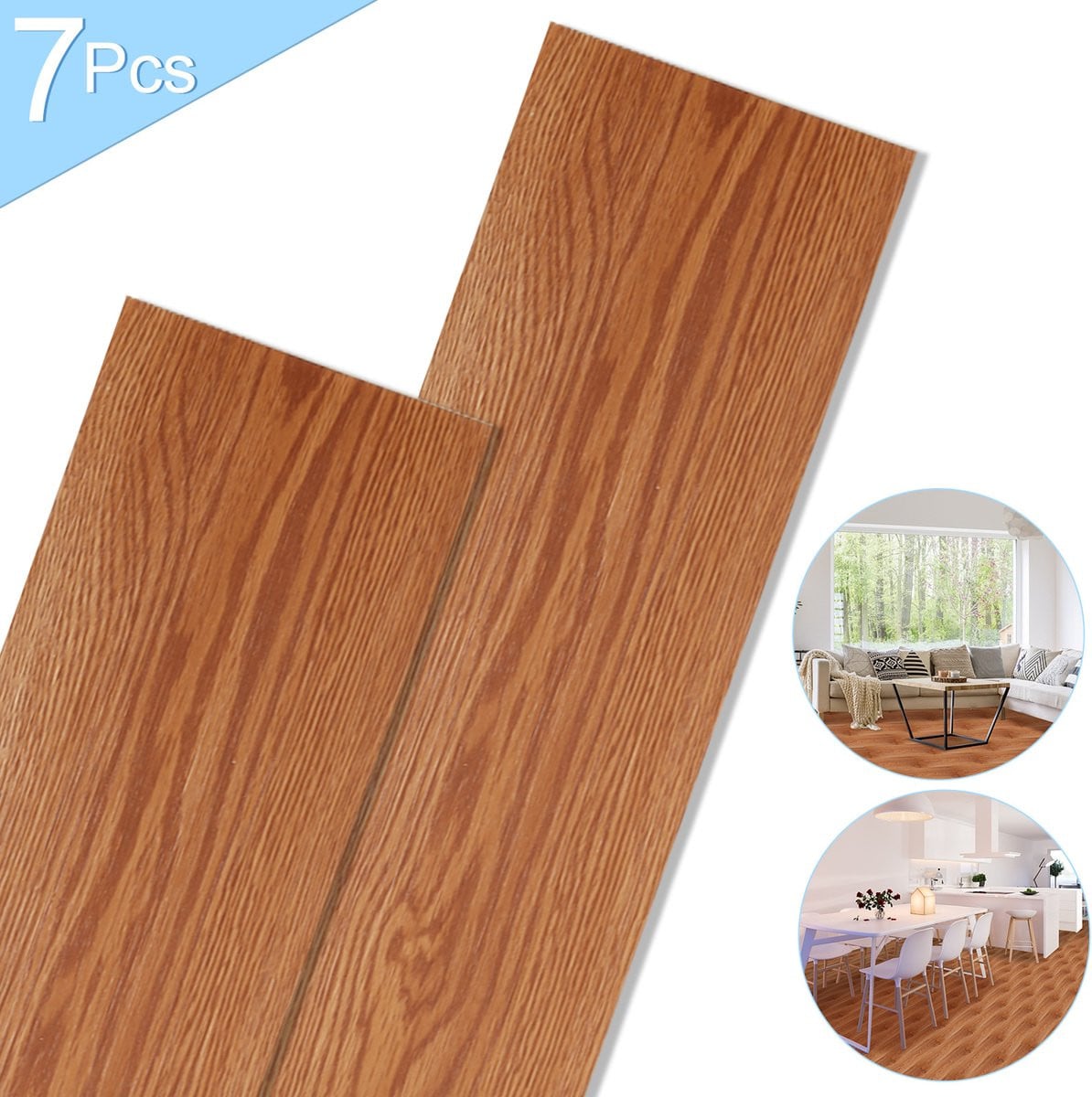Zelfklevend PVC laminaat set met houtlook in bruin, 14 stuks, 2 m²