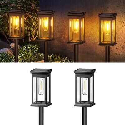 On Spot Shop Solar Lights Warm White, Super Bright Outdoor Yard, Pathway & Garden Walkway Lights 2pack