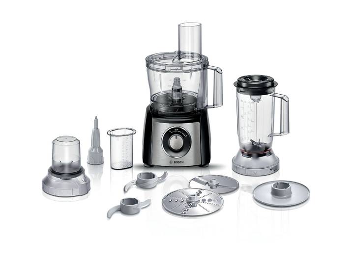 BOSCH Küchenmaschine MultiTalent 3 MCM3501M Edelstahl/Schwarz , silber (silberfarben), B:22cm H:37,5cm T:26cm, Küchenmaschinen, Küchenmaschine