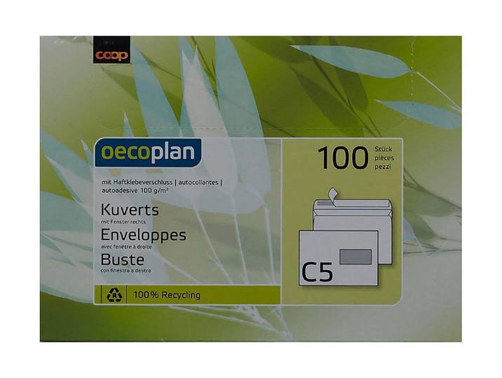 Oecoplan Kuvert C5 Fenster rechts 100 Stück