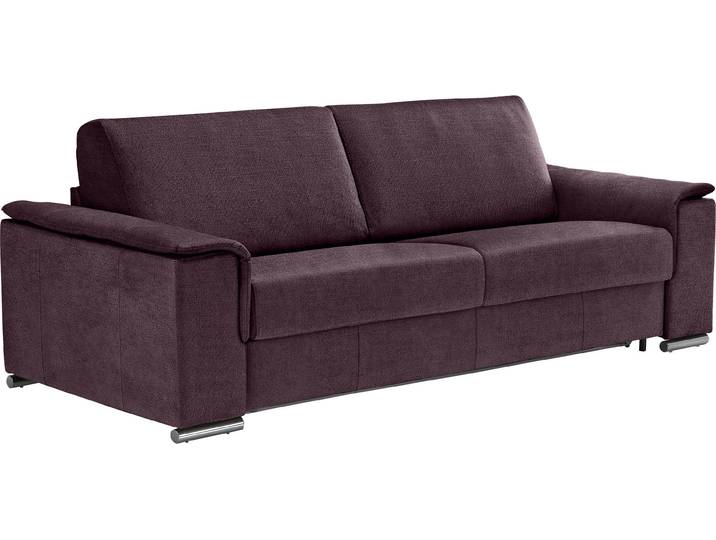 2,5-Sitzer EGOITALIANO Cecilia, modern & elegant, erstklassiger Sitzkomfort, Breite 234cm , lila (plum), B:234cm H:85cm T:102cm, Sofas, 2 5-Sitzer, mit verchromten Metallfüssen