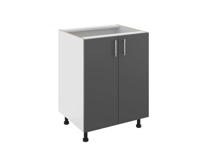 Meuble bas haaus Karo 2 portes Anthracite/Blanc 60 x 50 x 80 cm