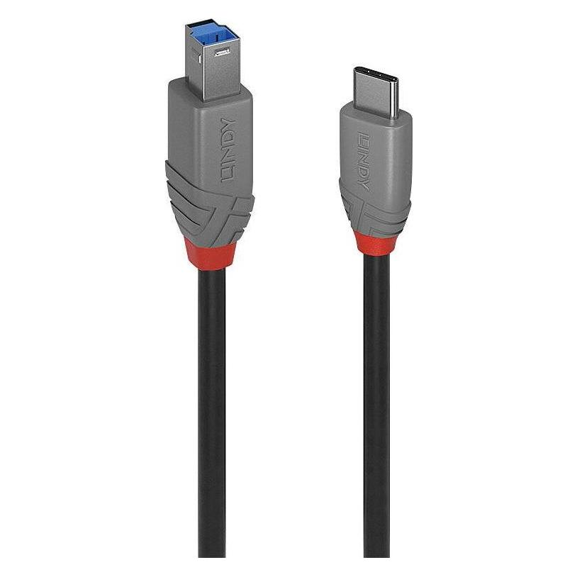 Lindy USB 3.2 Typ C an B Kabel, Anthra Line (1 m, USB 3.2 Gen 1) (36666)