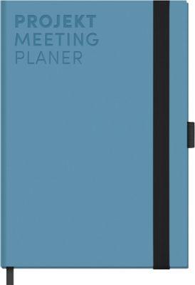 Korsch Projekt- und Meetingplaner, DIN A5, 200 Seiten, FSC-Papier, Leinenstruktur, Farbschnittkante, Gummiband & Stiftehalter, blau
