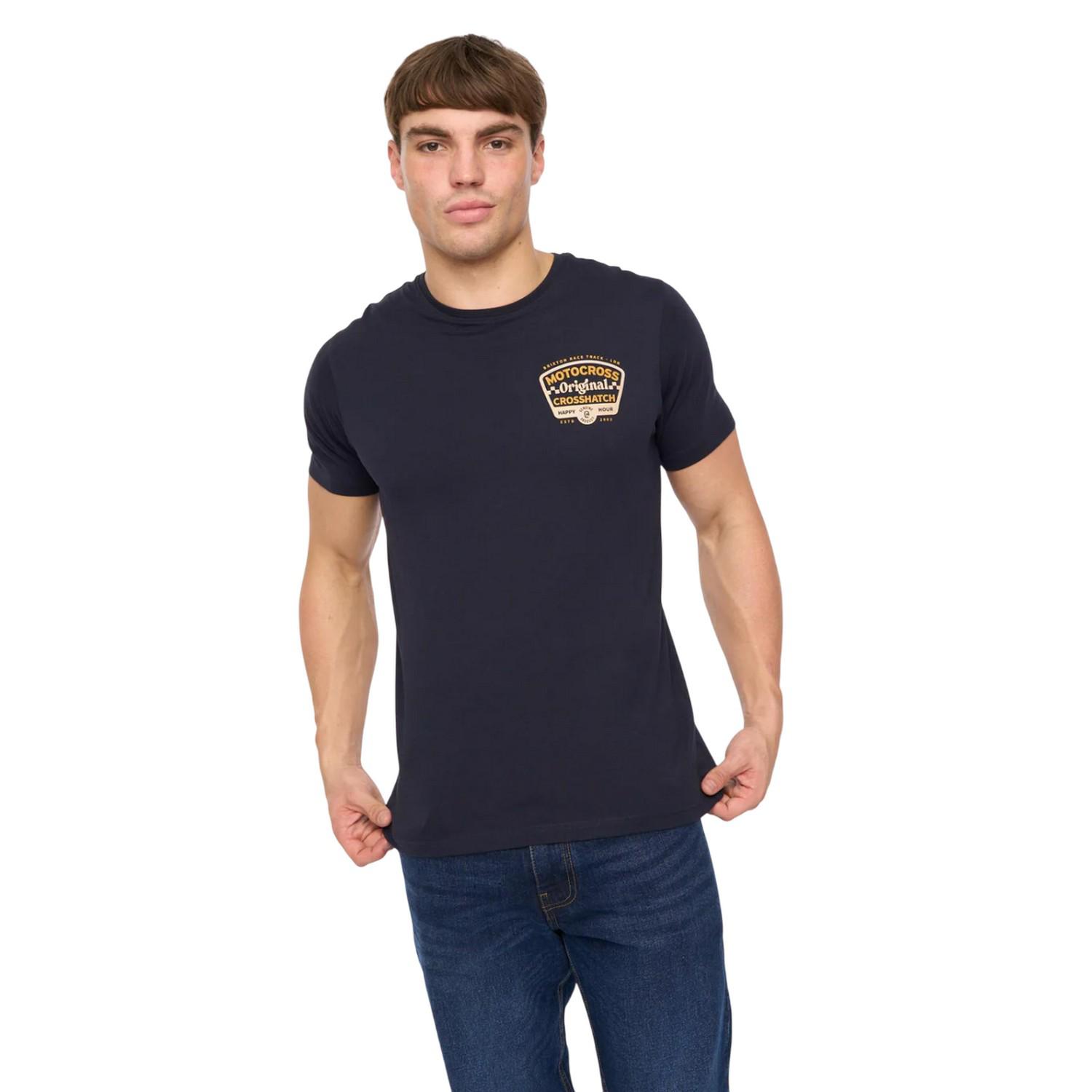 Crosshatch Heren Motorcross T-Shirt (Marine)