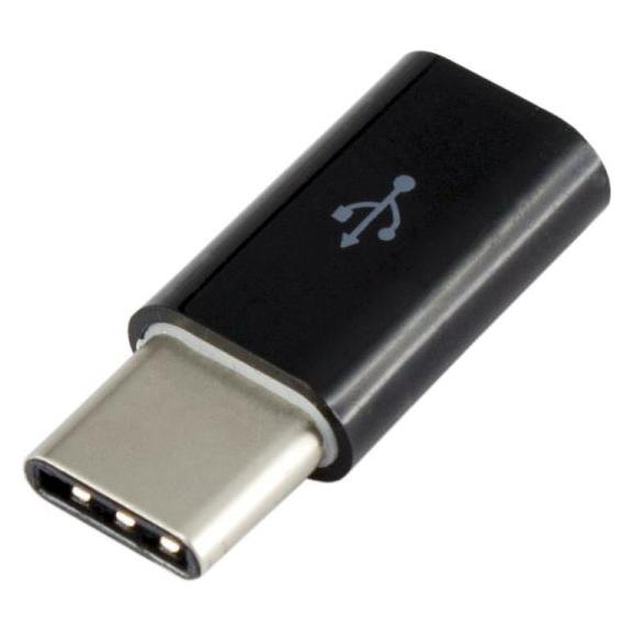 Sbox Micro USB 2.0 F. -> TYPE C M. black AD.USB-C B (USB-C) (AD.USB-C B)