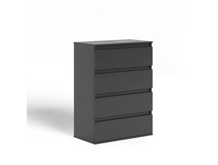Vicco Kommode Claus Anthrazit 74 x 99.6 cm mit 4 Schubladen, Holzwerkstoff, Rechteckig, 74x99.6x40 cm, Kleinmöbel, Kommoden