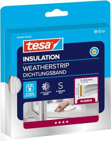 tesa moll E-Profil Fenster-Dichtungsband weiß 9,0 mm x 6,0 m 1 St.
