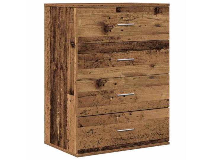 KGFHERENB Sideboard Altholz 60x39x80 cm Kommode mit 4 Schubladen Kompakte Anrichte fürs Esszimmer und Wohnzimmer mit stabiler Holzwerkstoff-Konstruktion und 80 kg Belastbarkeit.