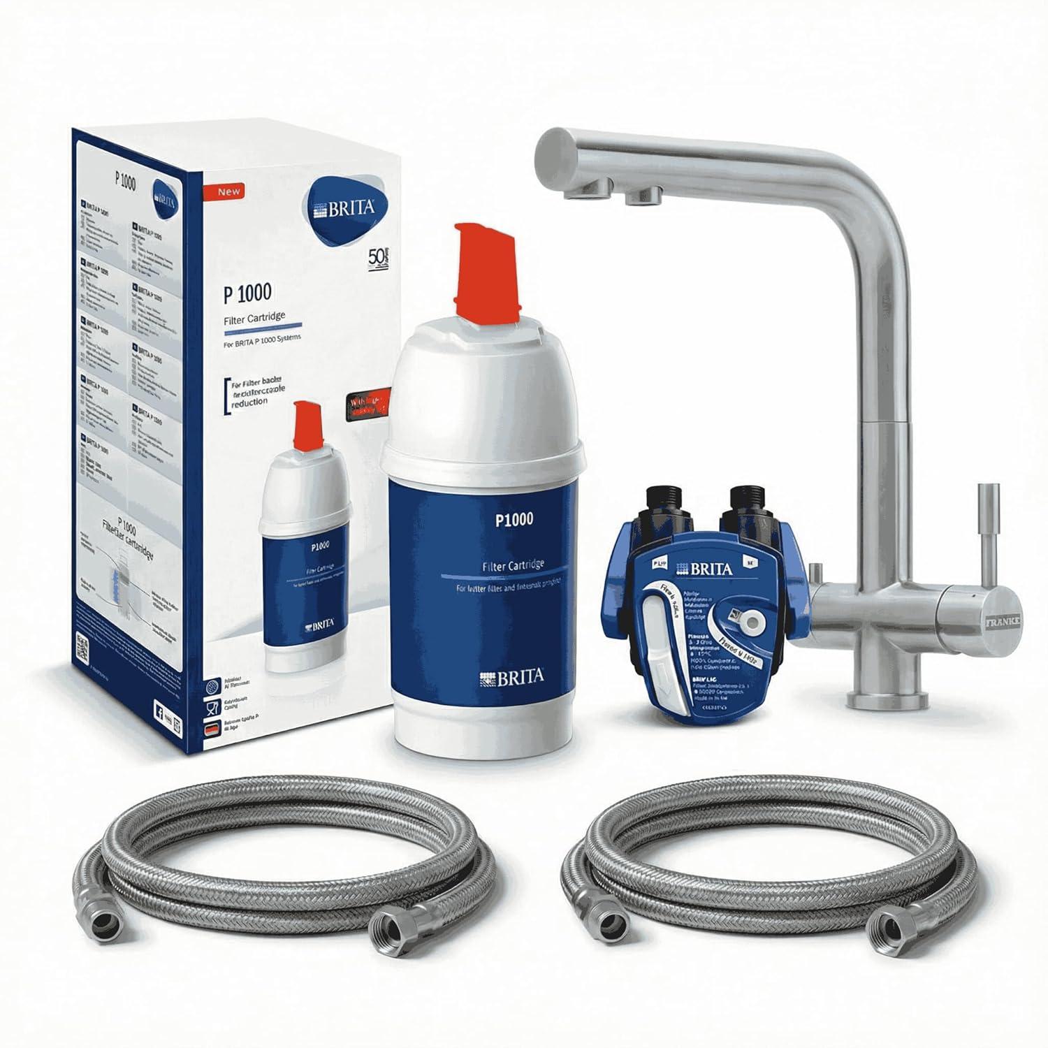 FRANKE 3-Wege-Wasserhahn - Set mit BRITA P1000 & Digiflow-Zähler