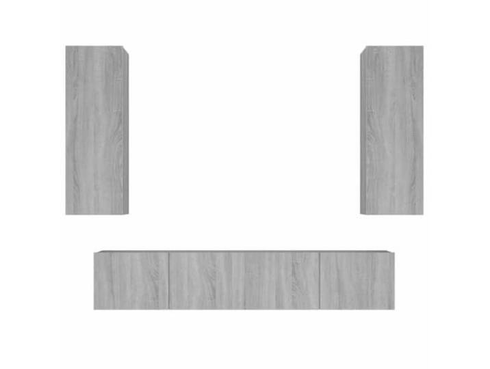 Roanoer 4-TLG. TV-Schrank-Set Hängend Grau Sonoma Holzwerkstoff Platzsparende Lowboards für Wohnzimmer & Schlafzimmer mit viel Stauraum für Medien und Deko.
