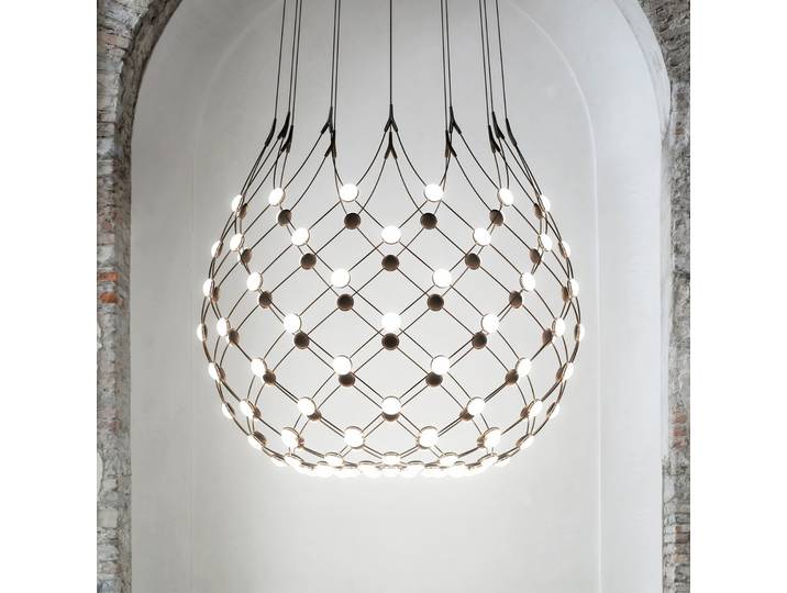 Suspension Mesh Wireless Bluetooth, Ø 100 cm, 3 m - Luceplan - Salon / séjour - Design - Métal - Multi-ampoules