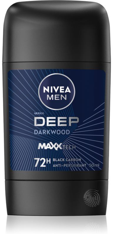 NIVEA MEN Deep festes Antitranspirant für Herren Black Carbon Dark Wood 50 ml