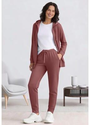 Plus Size Women's French Terry Drawstring Elastic Waistband Jogger by Ellos Studio in Rust (Size 6X)