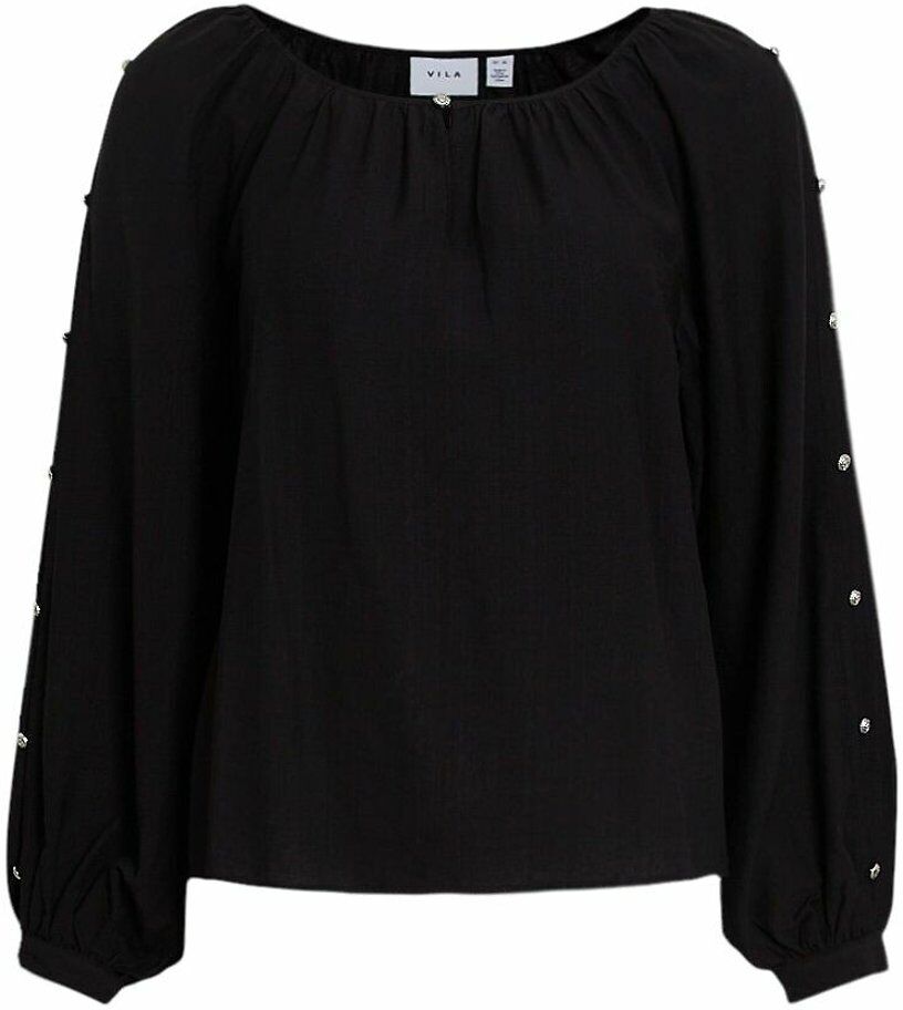 VILA Blouse avec détail boutons argentés