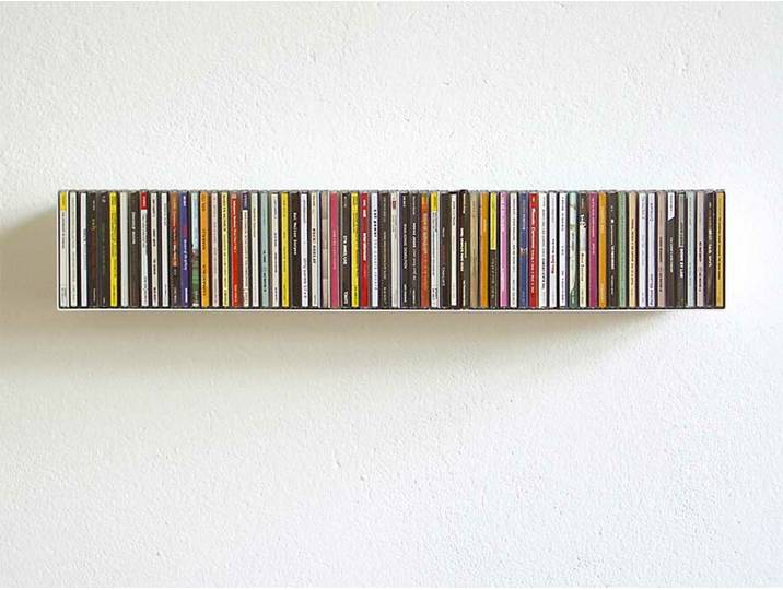 CD-Regal Linea 1 linea1 Stahlblech weiß, Designer Apuzzo & Jurasic, 70x12.6x15.6 cm