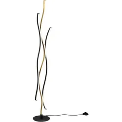 LED-Stehleuchte Blaze Schwarz/Messing max. 28 Watt