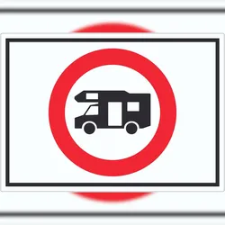 HB-Druck Wohnmobil Durchfahrt verboten Symbol Aufkleber A4 (210x297mm)