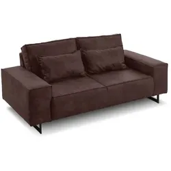 filippo Sofa Antwerp Mikrofaser Braun Dunkelbraun 3-Sitzer