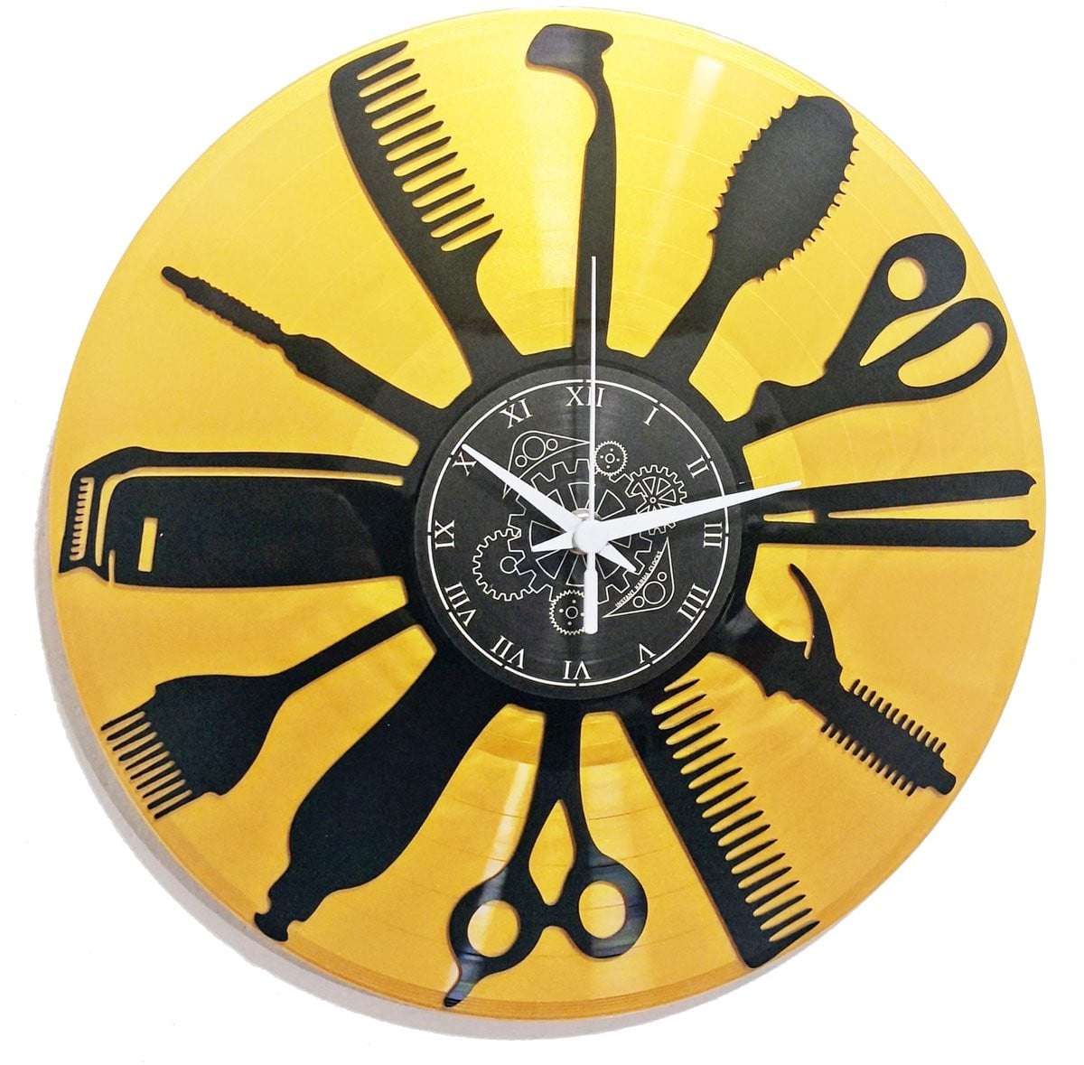 Vintage Wandklok van Vinyl - Stille Wandklok voor Thuisdecoratie