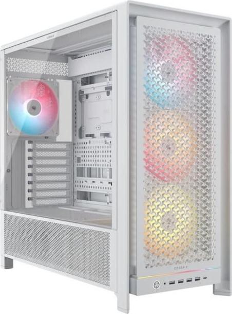 PC Gehäuse, CORSAIR 5000D Airflow Mid-Tower, Radiator bis zu 420 mm, Weiß, Modulares Gehäusesystem