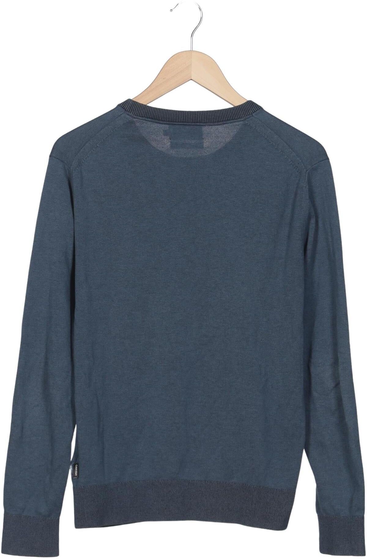 Calvin Klein Herren Pullover, Marineblau, Gr. S, Baumwolle / Seide - Second Hand