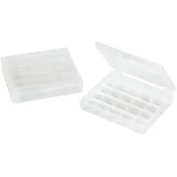 buttinette Spulenboxen, Größe: 10,5 x 12 x 2,5 cm, Inhalt: 2 Stück für jeweils 25 Unterfadenspulen