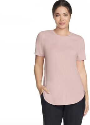 Skechers GO DRI Swift Tunic Tee (Women's) Athletic in Desert, Size Small, Polyester/Spandex