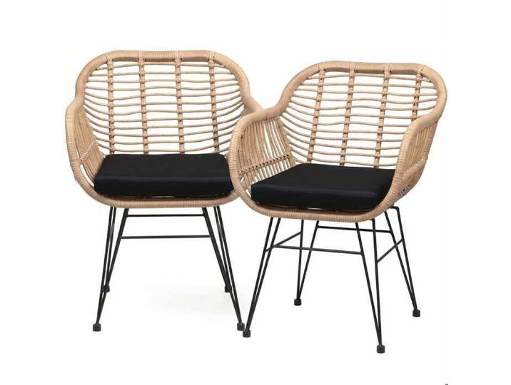 CASARIA® 2x Chaise de jardin salle à manger polyrotin fauteuil intérieur extérieur résistant aux UV salon de jardin
