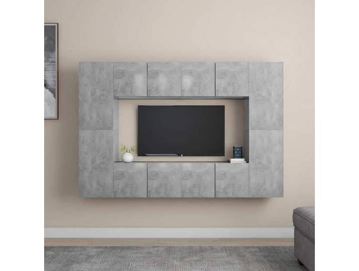 Ensemble de meubles TV 8 pcs Gris béton Aggloméré