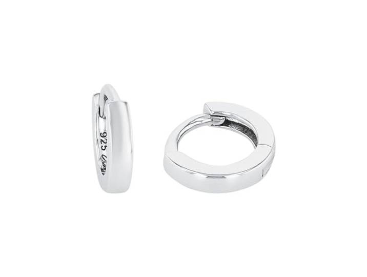 AMOR - Unisex Damen Herren Ohrringe 925 Silber - Creole - AMR-E0096