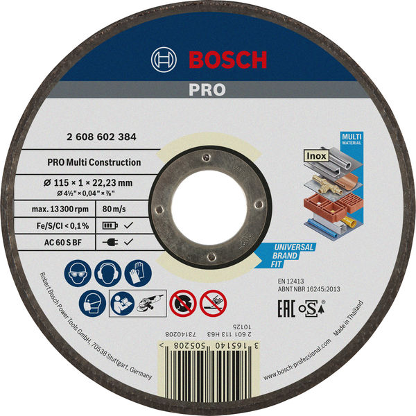 Bosch PRO Multi Material Trennscheibe, 115 x 1 x 22,23 mm 2608602384