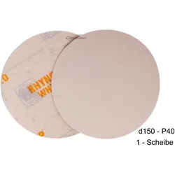 1 x Indasa WhiteLine P40 d150 Schleifscheibe Rhynogrip Ungelocht