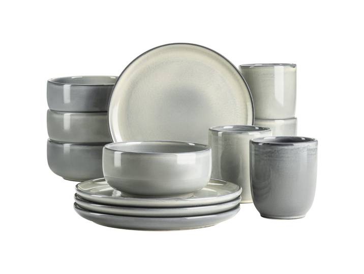 MÄSER Frühstücksset Livio 12tlg. Grün - Material: Steinzeug - 740