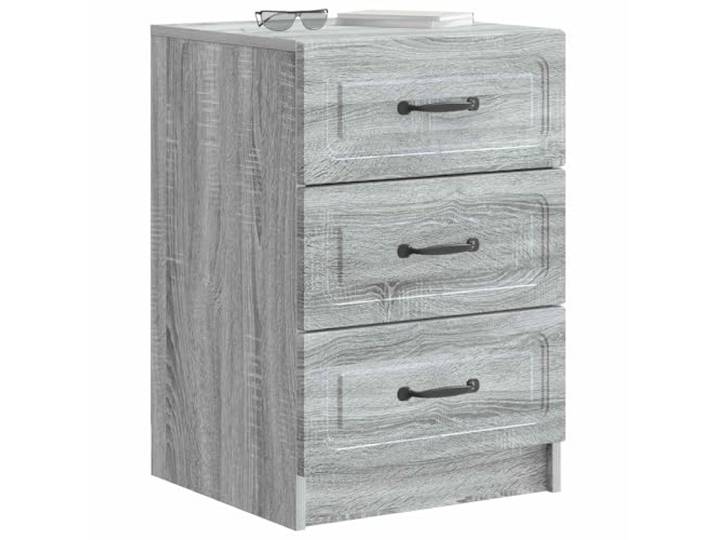 KTHLBRH Nachttisch grau Sonoma 43 x 41 x 63,5 cm Holztechnik, 3 Schubladen, Vintage-Design, einfache Reinigung, einfache Montage