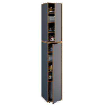 Schuhschrank VCM "XL Holz Großer Schuhschrank Schuhkommode Salia B30", grau (anthrazit), Obermaterial: 100% Holz Wood., Schränke, Schuhschrank