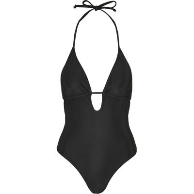 Badeanzug URBAN CLASSICS "Urban Classics Damen Ladies Recycled Triangle Swimsuit", Damen, Gr. M, N-Gr, schwarz, 83% Polyester, 17% Elasthan, Badeanzüge Badeanzug