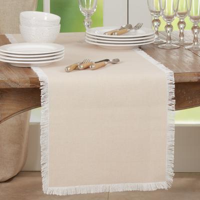 Saro Lifestyle Table Runner With Fringe Border Design
