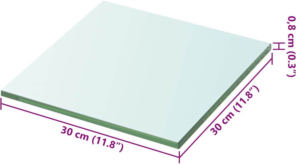vidaXL Prateleiras 2 pcs 30x30 cm vidro transparente Transparente