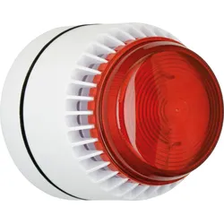 FLSVRLWS24SW - Flashni, weiß, rote Linse, Shallow Base, 24V DC