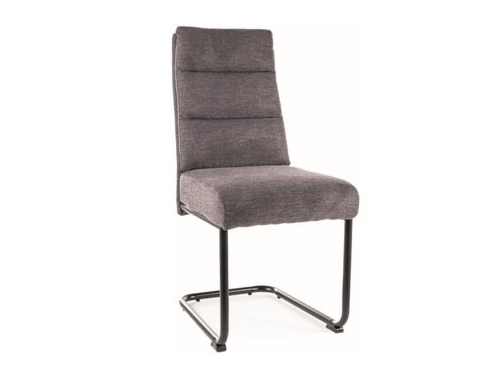 Chaise design en tissu de polyester gris foncé