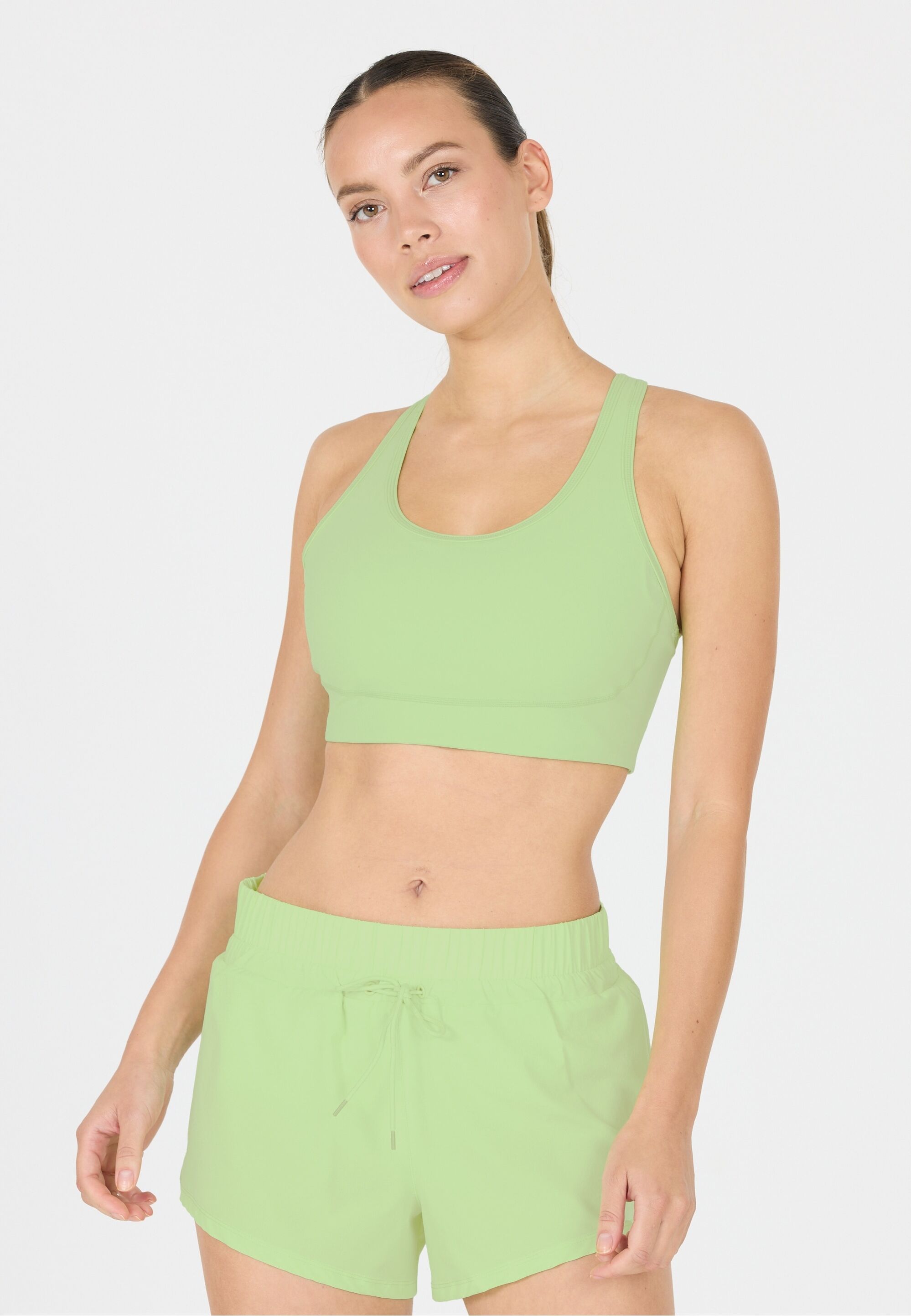 Sport-BH ENDURANCE "Goldwin", Damen, Gr. XS, grün (hellgrün), 75% Polyamid, 25% Elasthan, unifarben, BHs Sport-BH, mit Medium-Support und Quick Dry-Technologie