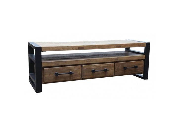 Meuble TV 3 tiroirs - Bois - Marron - Interior's
