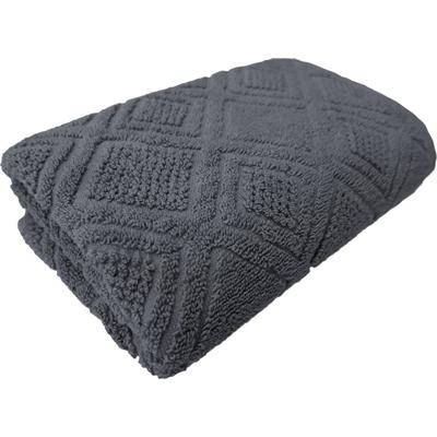 Badetuch FRAMSOHN FROTTIER "Mosaik Duschtuch", grau (anthrazit, anthrazit, dunkelgrau), B:75cm L:150cm, Frottier, Obermaterial: 100% Baumwolle, Handtücher, Badetuch, gemustert, fein gewalkter Feinzwirn, hergestellt in Österreich