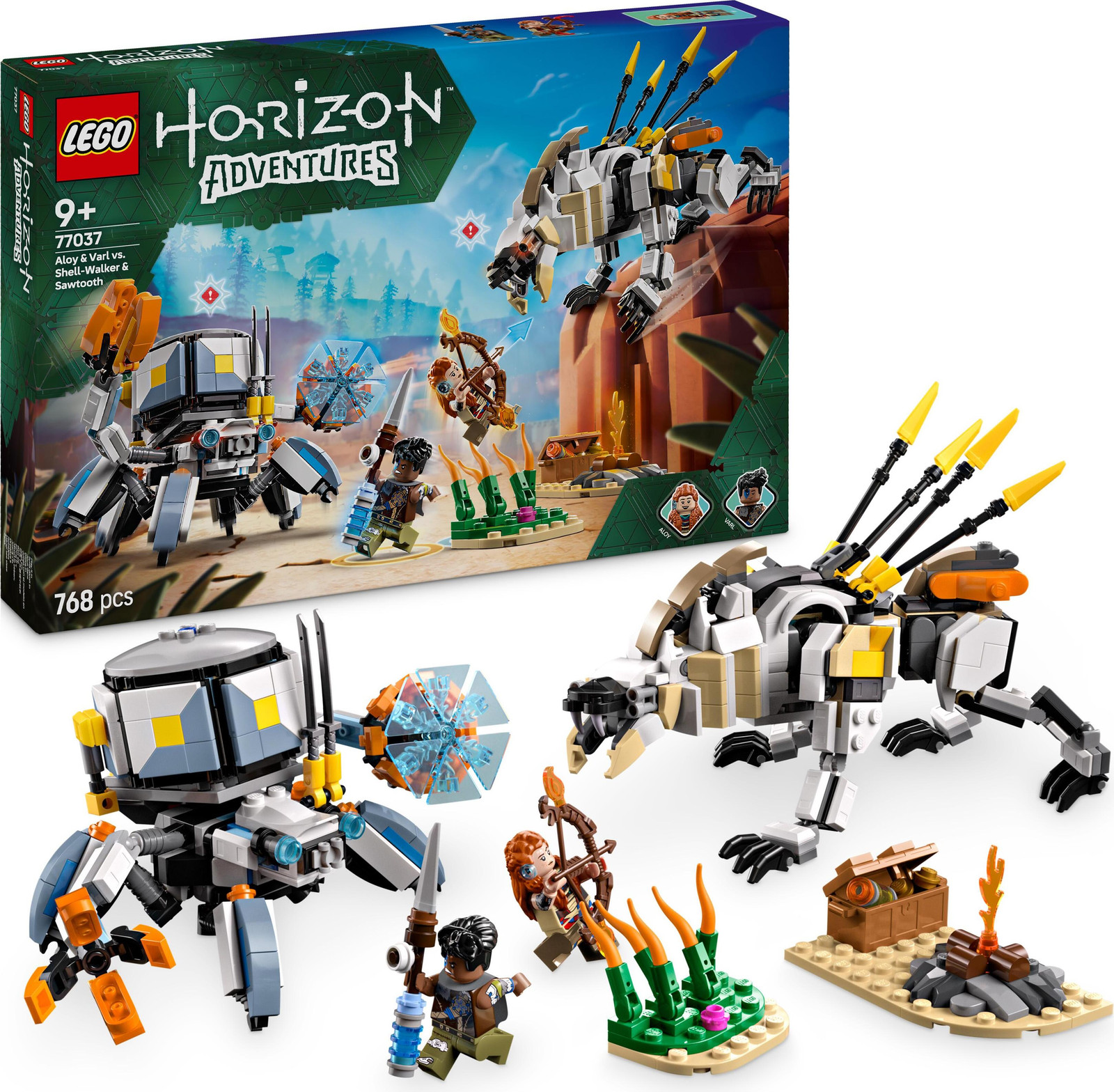 LEGO Horizon Adventures Aloy en Varl tegen Shell-Walker en Sawtooth 77037