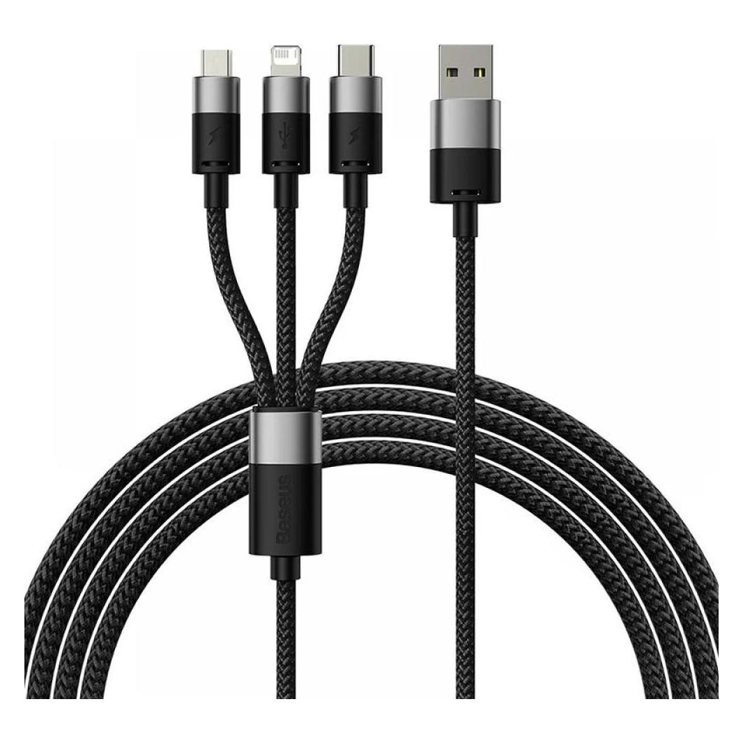 Baseus 3in1 Ladekabel (1.20 m, USB 2.0, USB 3.2 Gen 1) (CAXS000001)