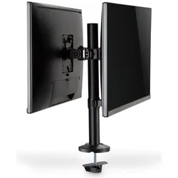 Digitus Universal Dual Monitor Säulenhalterung (Tisch, 32", 16 kg), Monitor Halterung, Schwarz