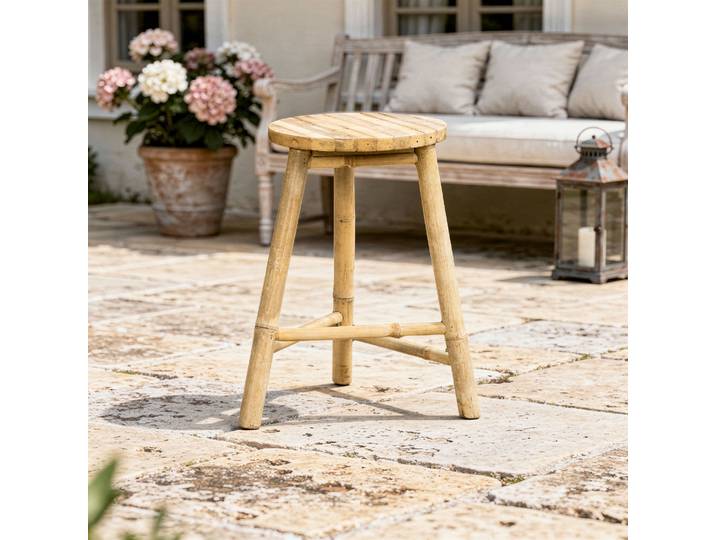 Tabouret trepied en bambou naturel Taman